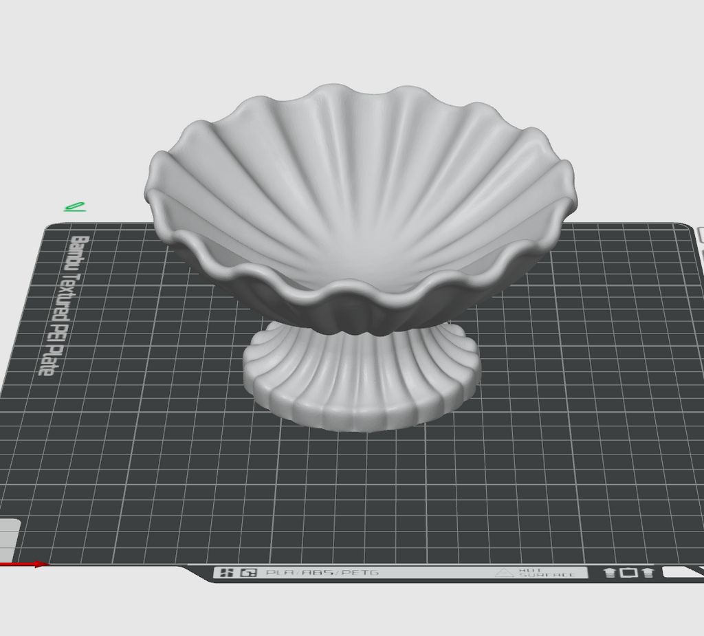 Shell Pedestal Bowl STL Decorative Catchall Dish 3D Print File