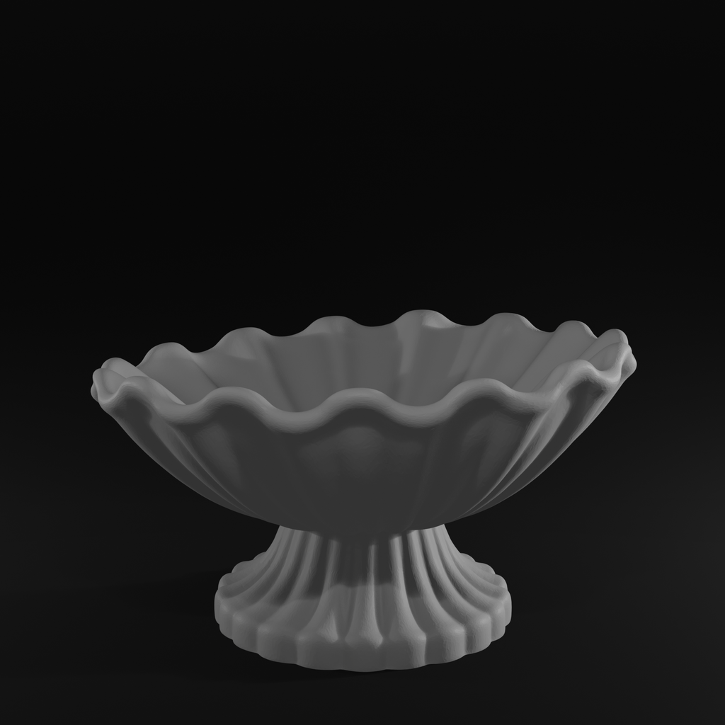 Shell Pedestal Bowl STL Decorative Catchall Dish 3D Print File
