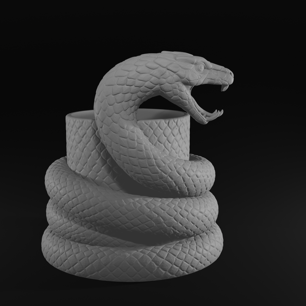 Snake Pen Holder STL File – Serpent Desk Organizer for 3D Printing