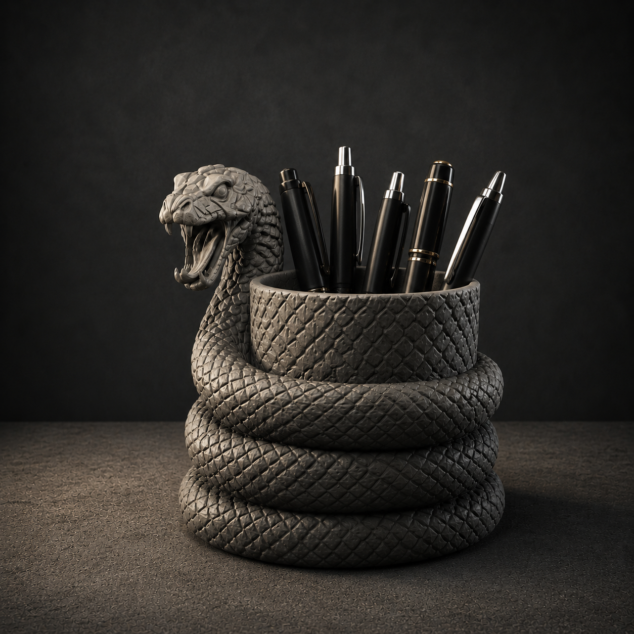 Snake Pen Holder STL File – Serpent Desk Organizer for 3D Printing Main image