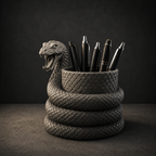 Snake Pen Holder STL File – Serpent Desk Organizer for 3D Printing