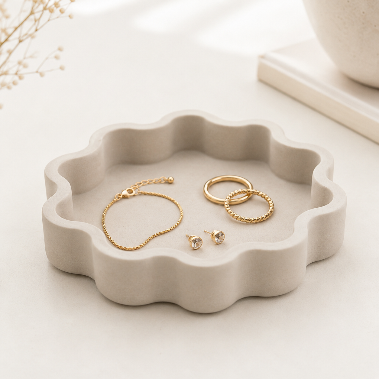 Wavy Catchall Tray STL File | Modern Jewelry Dish 3D Print File
