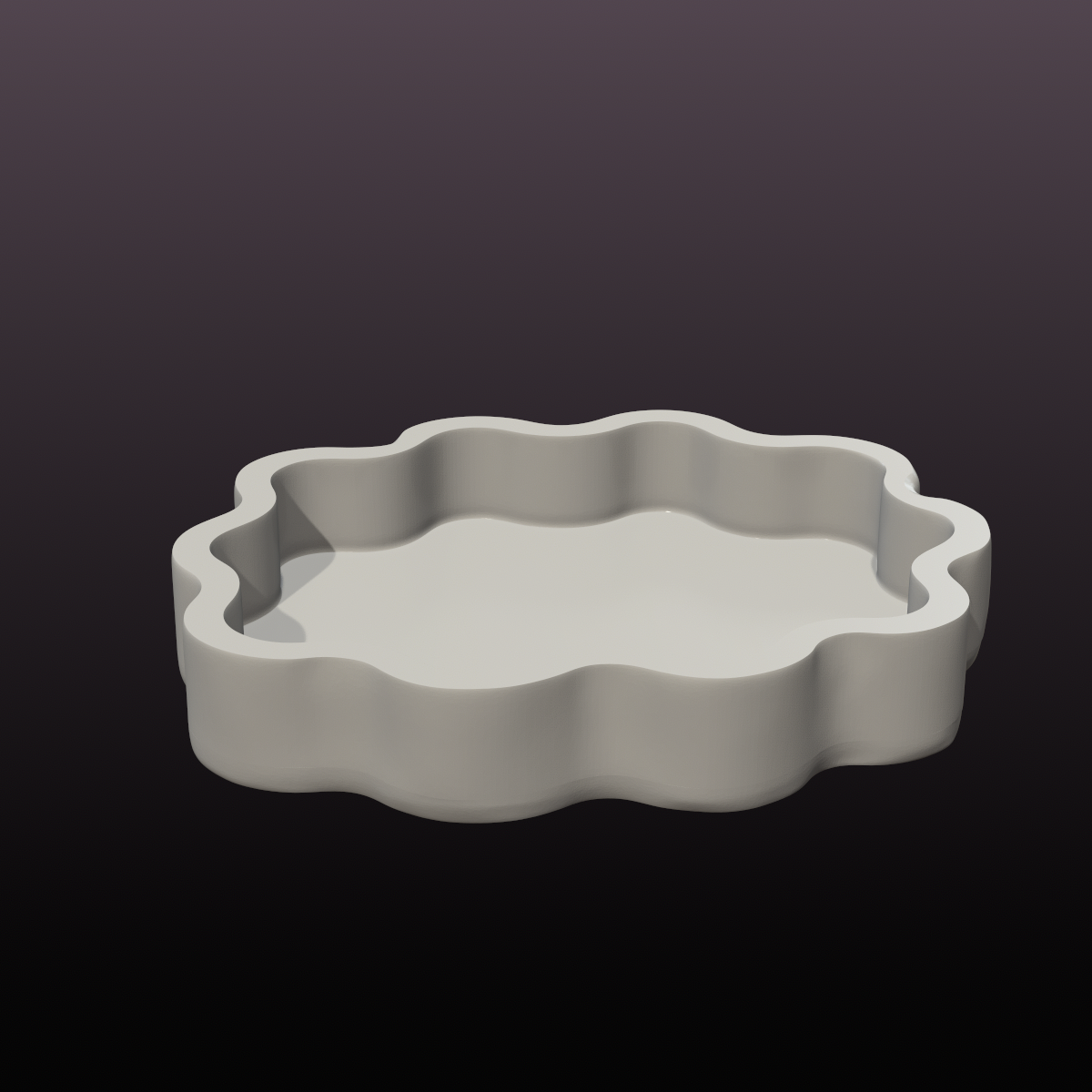 Wavy Catchall Tray STL File | Modern Jewelry Dish 3D Print File