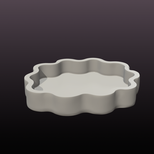 Wavy Catchall Tray STL File | Modern Jewelry Dish 3D Print File