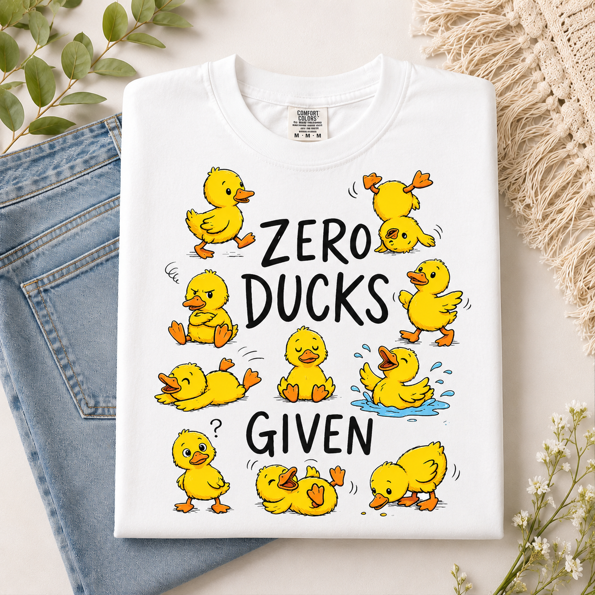 Zero Ducks Given PNG File | Funny Duck Shirt Design