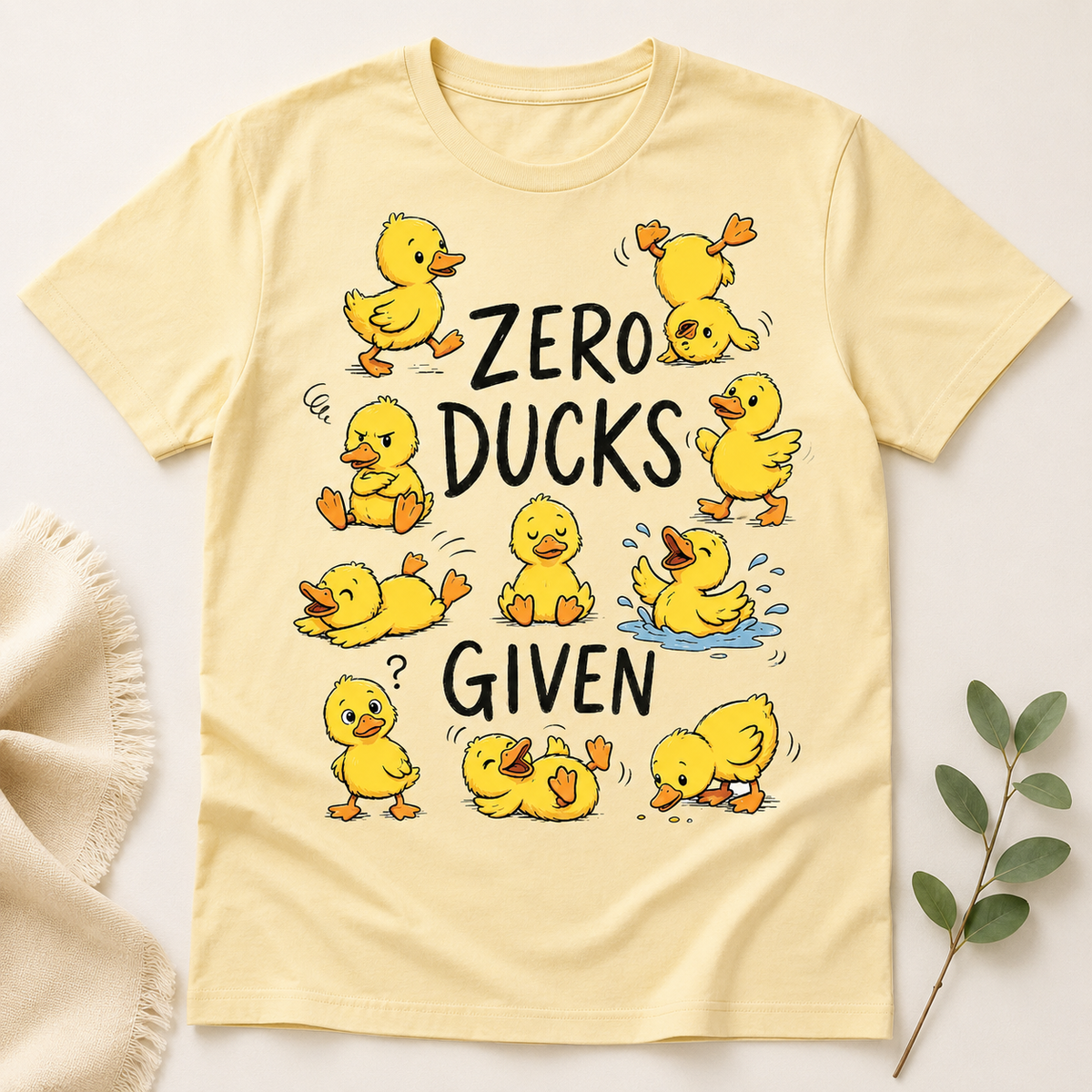 Zero Ducks Given PNG File | Funny Duck Shirt Design