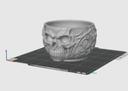 Skull Trinket Bowl STL Gothic Jewelry Organizer 3D Print File