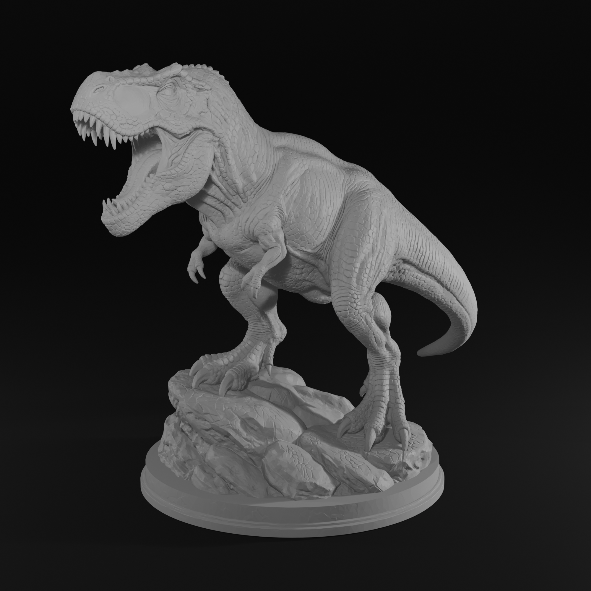 T-Rex Dinosaur Statue STL File – Prehistoric 3D Print Sculpture