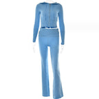 Zip Hoodie & High-Waist Pants Set | Women’s Casual Lounge Tracksuit