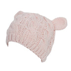 Handmade Knitted Cat Ear Beanie – Winter Warm Unisex Knit Cap