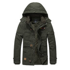 Men’s Fleece-Padded Mid-Length Hooded Jacket | Warm Casual Outerwear