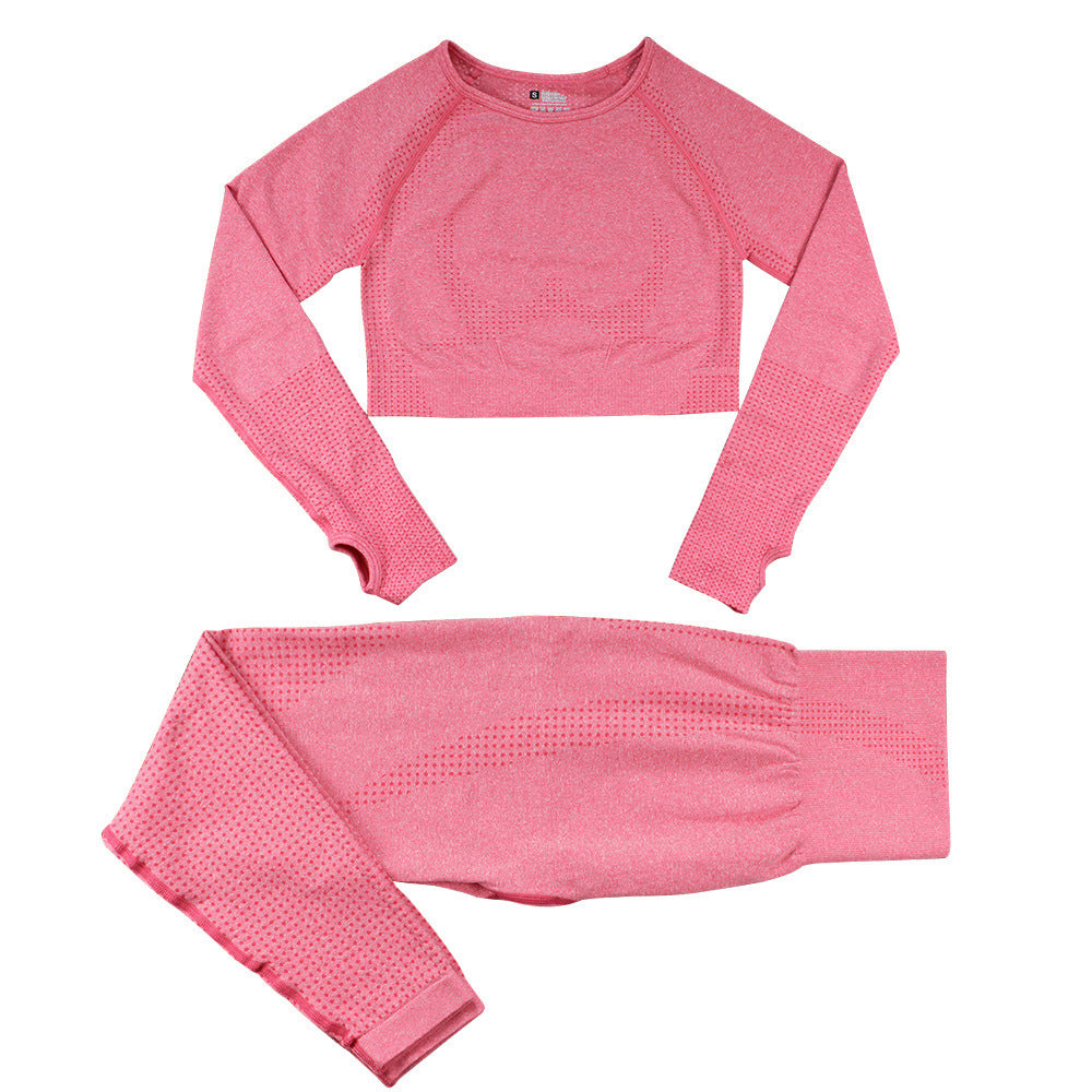 Women’s Seamless Dot Knitted Yoga Set 2-Piece