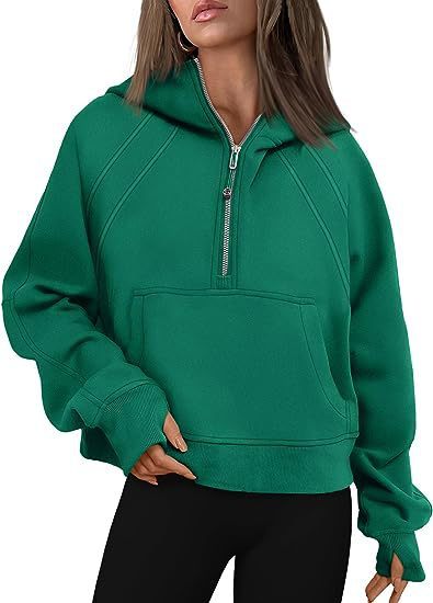 Women’s Zip-Up Hoodie Sweatshirt with Pockets – Loose Fit Sports Pullover