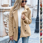 Women’s Fluffy Lapel Coat | Loose Button-Front Winter Cardigan Jacket
