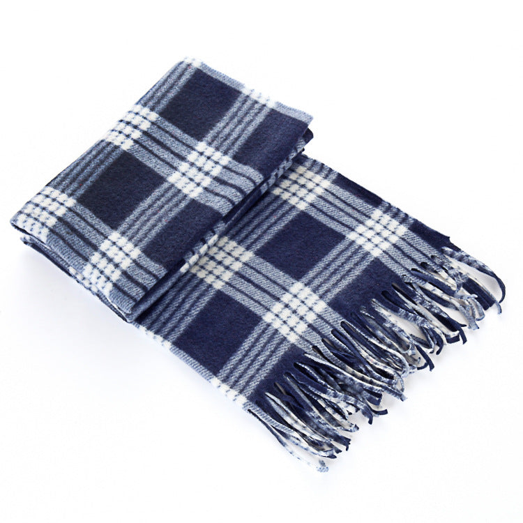 Premium Plaid Thermal Scarf – Unisex British Retro Wrap for Winter