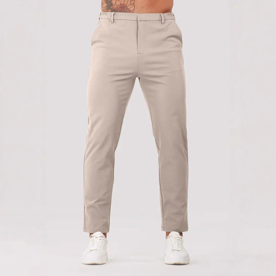 Men’s Solid Color Business Casual Trousers | All-Match