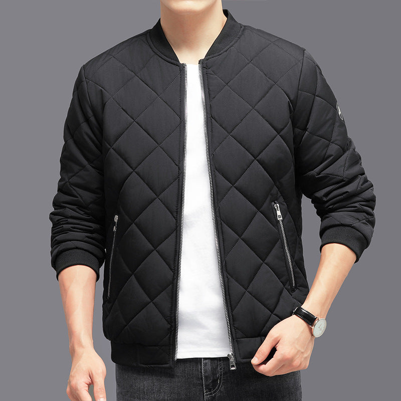 Men's Quilted Bomber Jacket – Lightweight, Windproof Puffer Outerwear