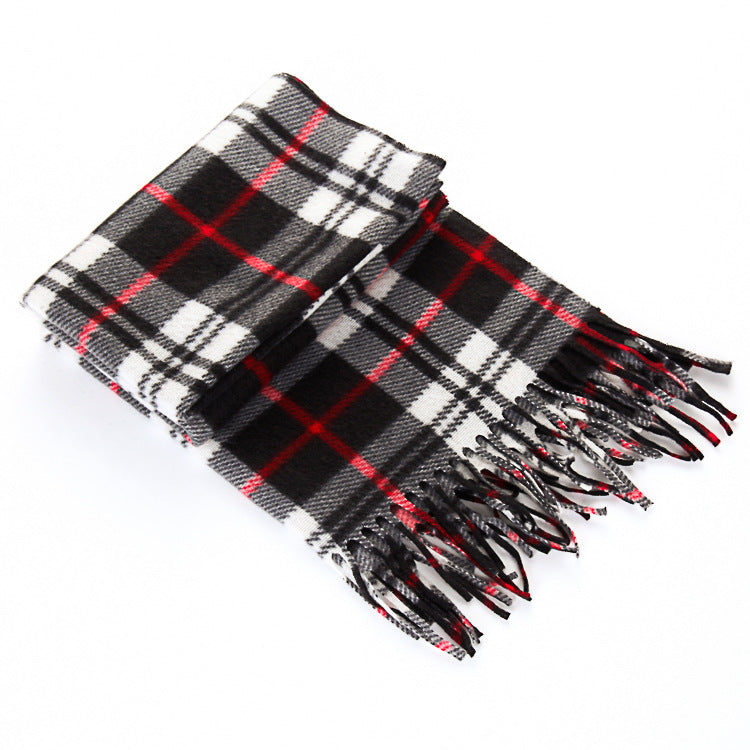 Premium Plaid Thermal Scarf – Unisex British Retro Wrap for Winter