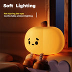Silicone Pumpkin Night Light | Rechargeable Halloween Bedside Lamp