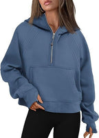 Women’s Zip-Up Hoodie Sweatshirt with Pockets – Loose Fit Sports Pullover