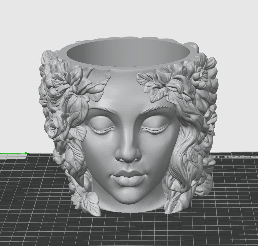 Face Planter STL – Decorative Head Plant Pot with Drainage - 3D Print Planter with Gutter System