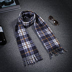 Premium Plaid Thermal Scarf – Unisex British Retro Wrap for Winter