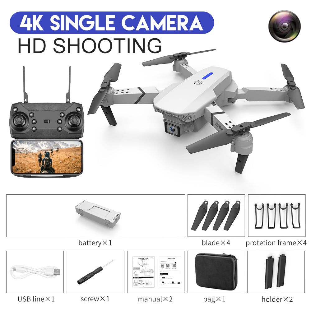 E88 Foldable HD Drone – 4K Dual Camera RC Quadcopter with FPV & GPS Functions
