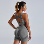 2-Piece Seamless Yoga Set | Women’s High-Waist Shorts & Vest Tracksuit
