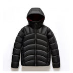 Men’s Hooded Down Jacket | Ribbed Winter Puffer Coat