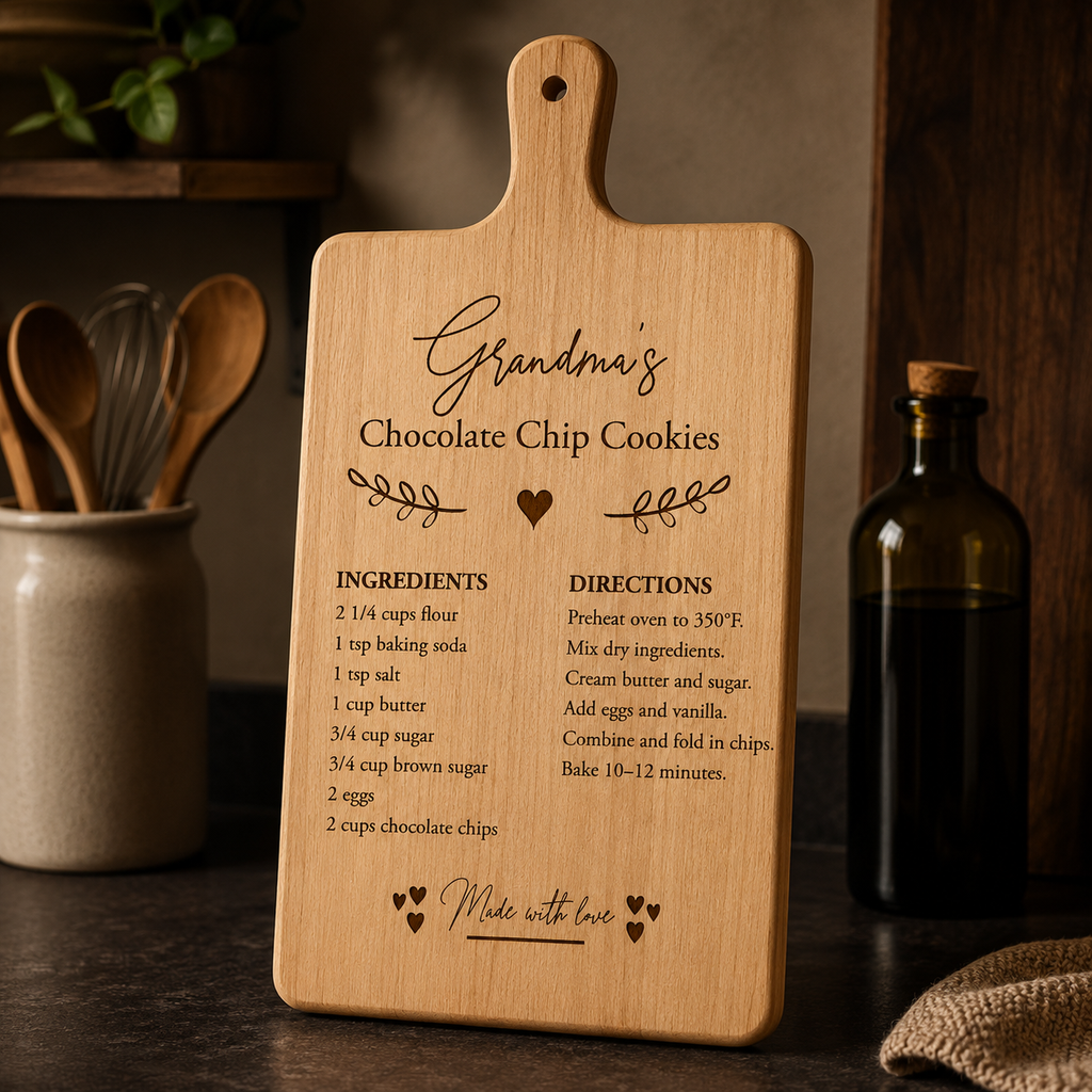 Recipe Cutting Board SVG Template | Laser Craft Design File