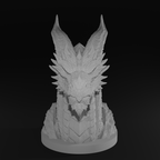 Dragon Bust STL File for 3D Printing Fantasy Dragon Sculpture Decor