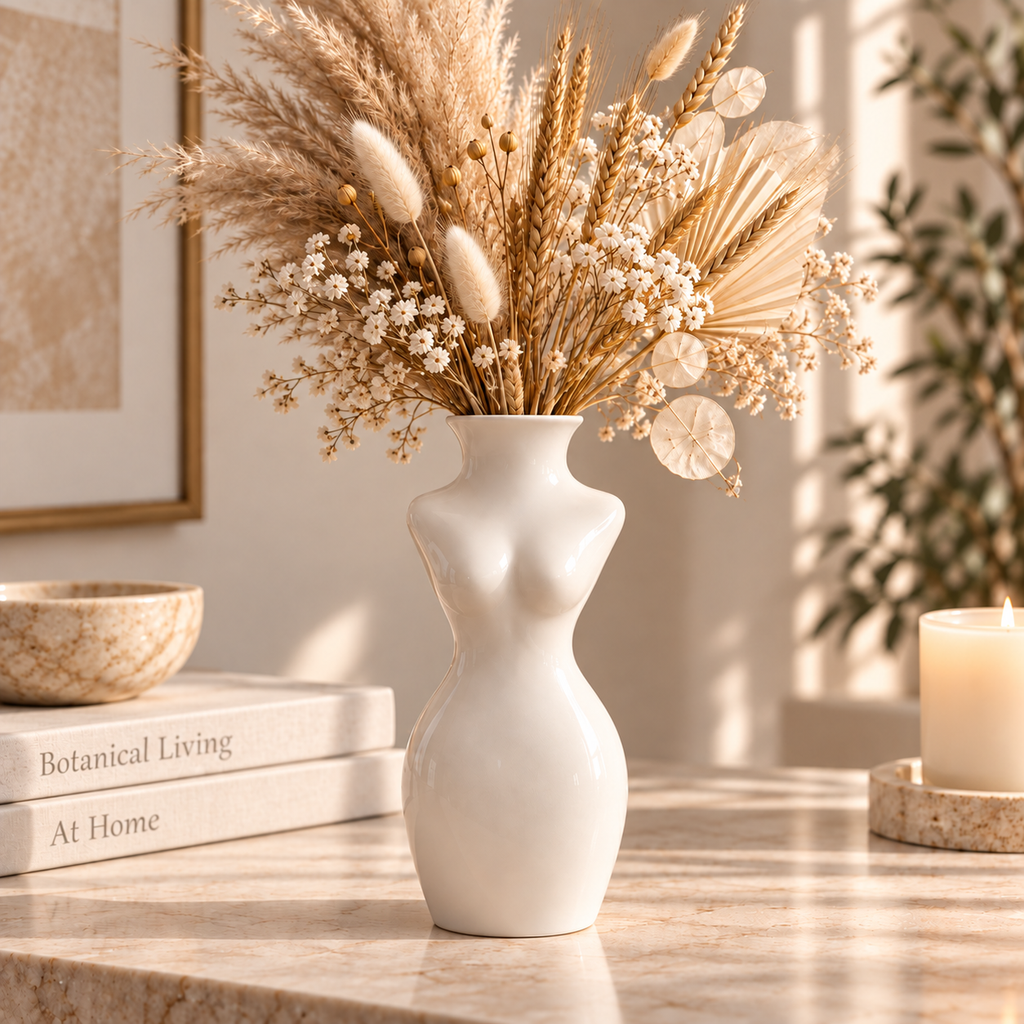 Female Torso Vase STL File – 3D Printable Woman Body Flower Vase Modern Sculptural Home Decor