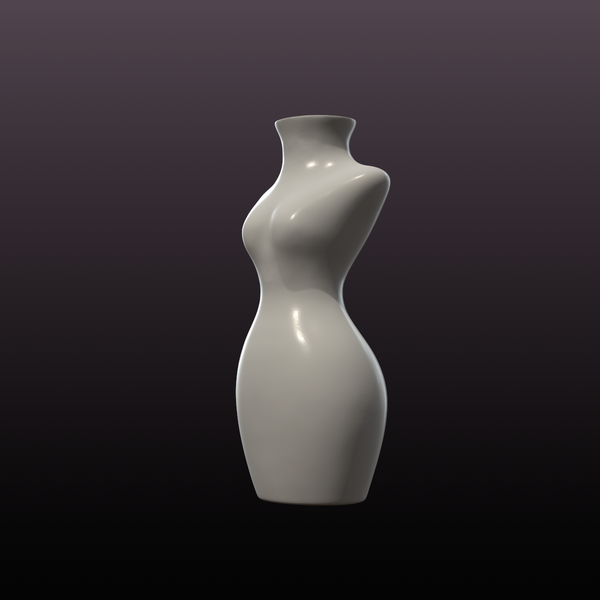 Female Torso Vase STL File – 3D Printable Woman Body Flower Vase Modern Sculptural Home Decor