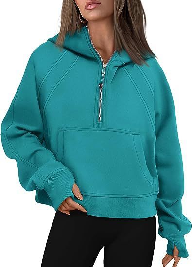 Women’s Zip-Up Hoodie Sweatshirt with Pockets – Loose Fit Sports Pullover