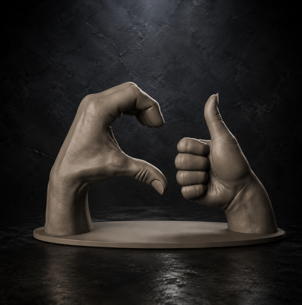 Friendzoned Sculpture STL – Modern Relationship Art 3D Print File Main image