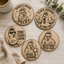 Funny Chicken Coaster SVG Bundle – 5 Laser Engraving Designs with 90mm Cut File