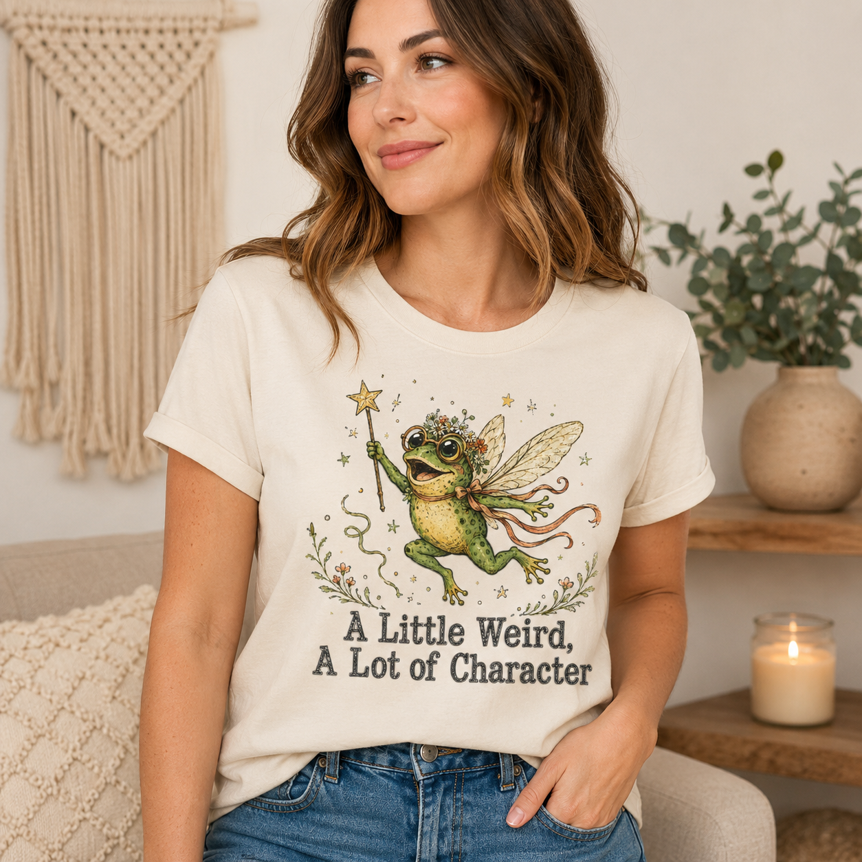 Funny Frog Fairy PNG File | Weird Character Shirt Design | Cottagecore Frog Sublimation