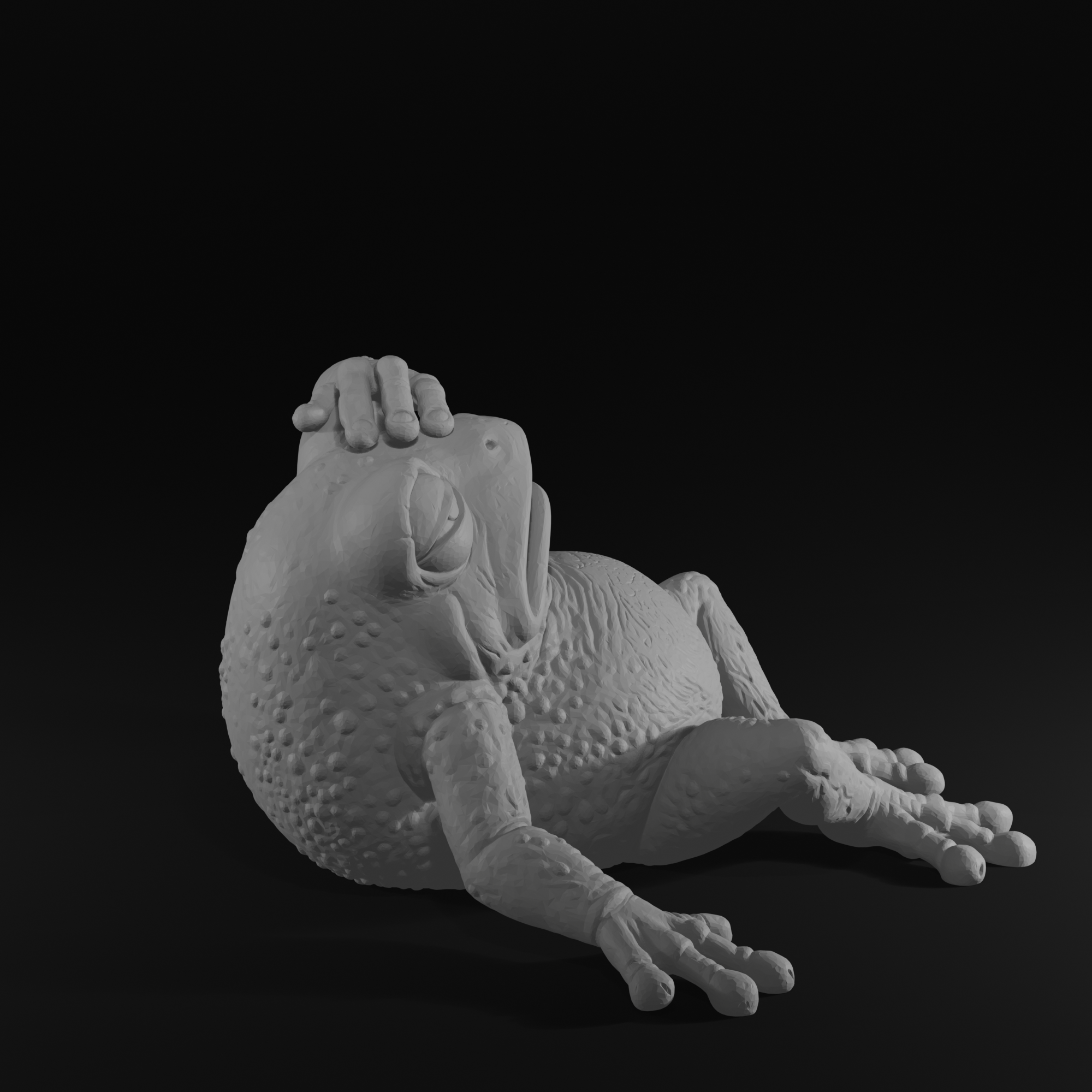 Tired Frog STL File – Funny Frog Sculpture for 3D Printing