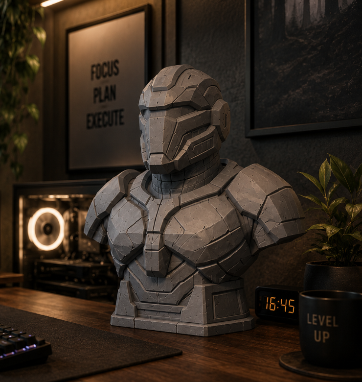 Futuristic Armor Bust STL File – Sci Fi 3D Print Model for Gaming Decor