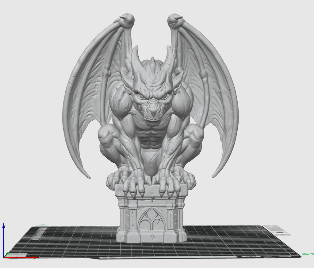 Gargoyle Guardian STL – Gothic Demon Statue 3D Print File