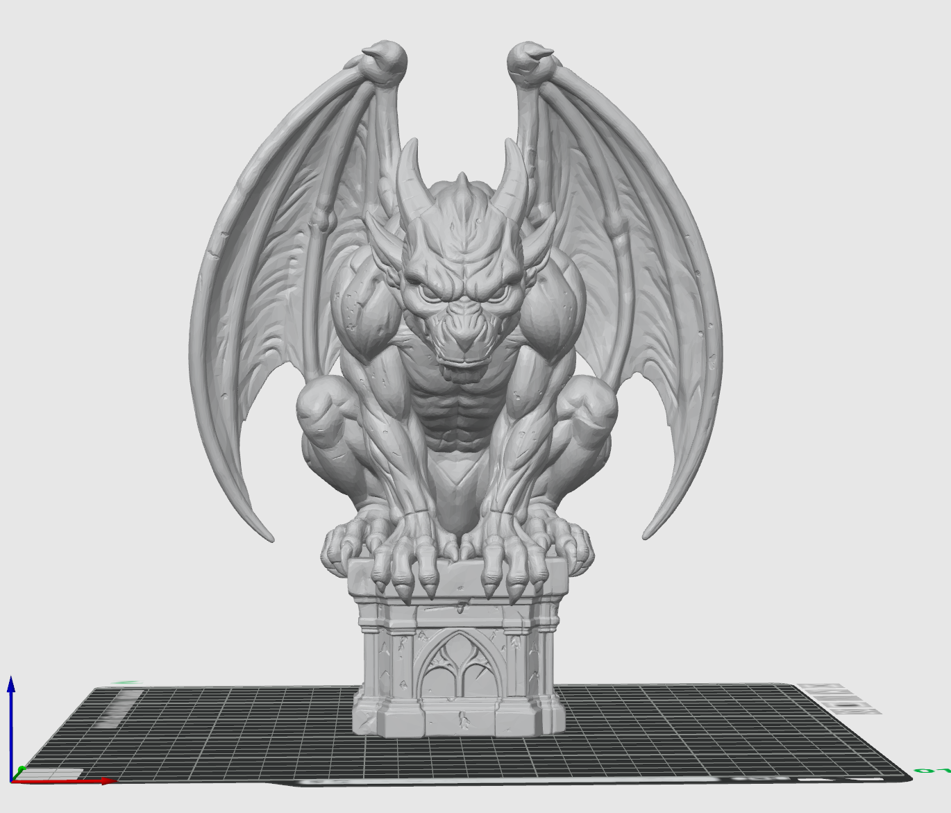 Gargoyle Guardian STL – Gothic Demon Statue 3D Print File