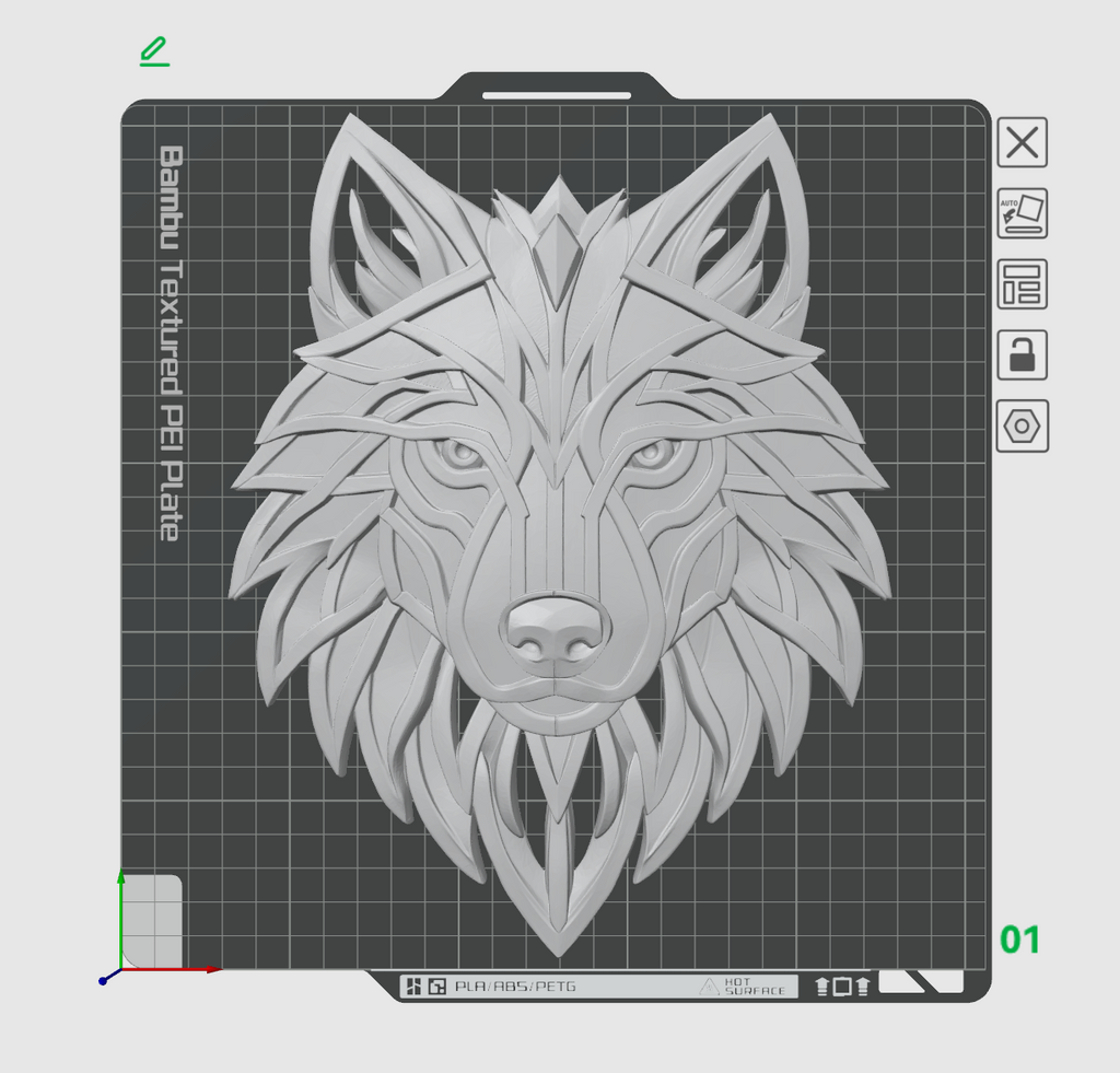Geometric Wolf Wall Art STL File – Modern Wolf Head 3D Print