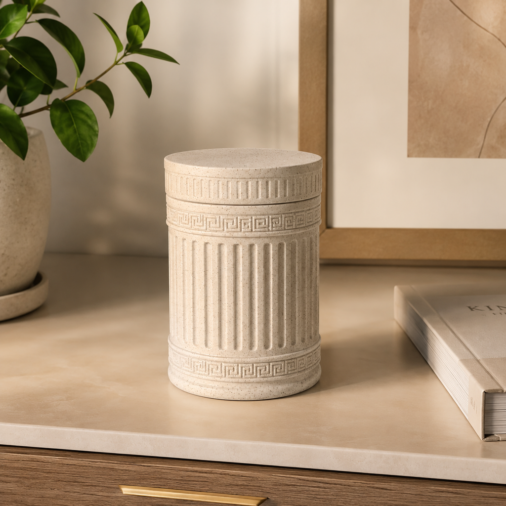 Classical Column Desk Organizer STL | Decorative Lidded Jar 3D Print File