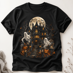 Halloween Ghost PNG Shirt Design | Haunted House Sublimation Graphic