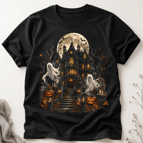 Halloween Ghost PNG Shirt Design | Haunted House Sublimation Graphic