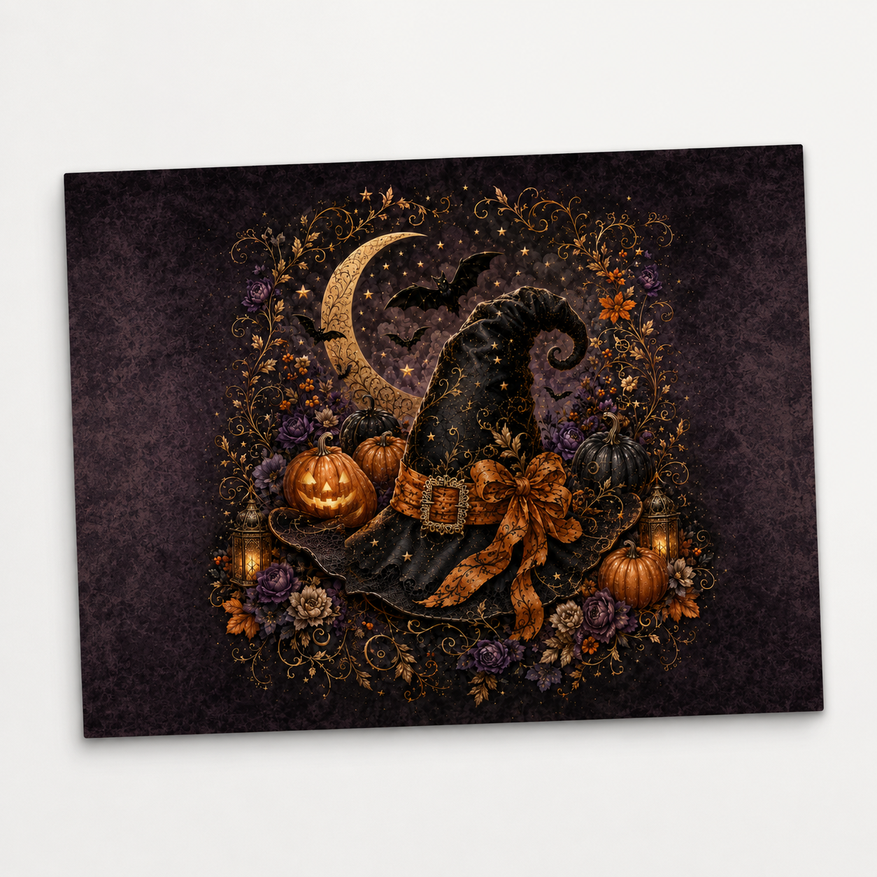 Halloween Witch Hat Tumbler Wrap PNG | 20oz Skinny Sublimation Design