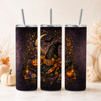 Halloween Witch Hat Tumbler Wrap PNG | 20oz Skinny Sublimation Design