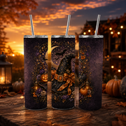 Halloween Witch Hat Tumbler Wrap PNG | 20oz Skinny Sublimation Design