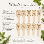 Herb Plant Marker SVG Set | 10 Laser Cut Garden Label Files