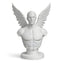 Icarus winged male bust sculpture in warm white, modern Greek mythology home decor